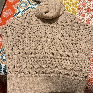 Jennifer Lopez Women's Cowl Neck Sweater in Beige/Dusty Rose